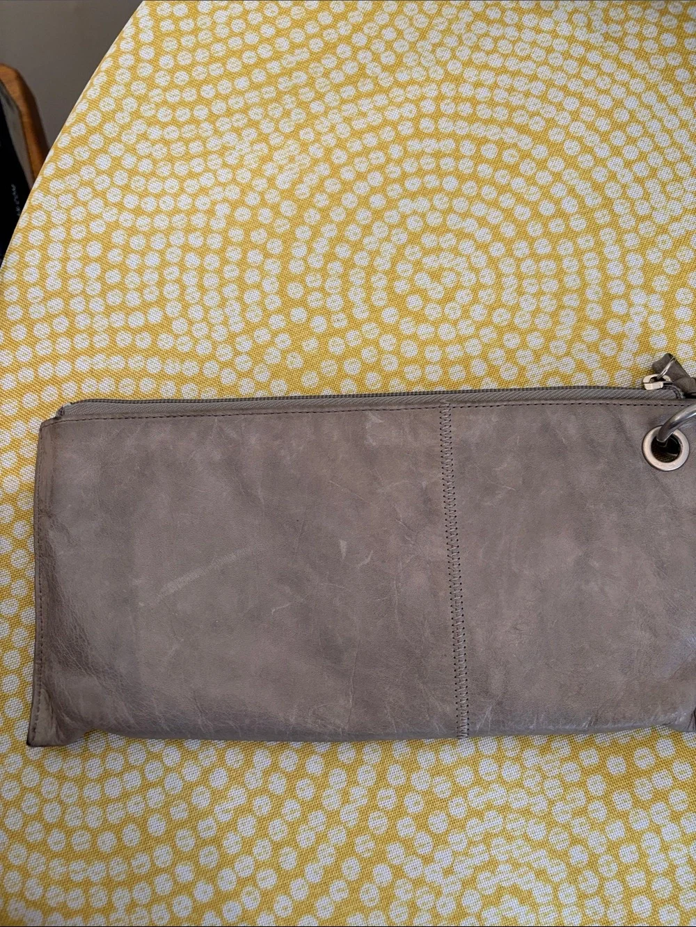 Hobo  Gray Leather Wristlet Clutch